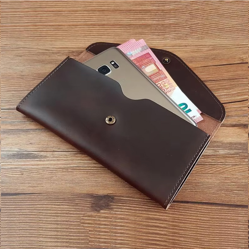 Women Bags Ck - Aangepaste naam handgemaakte lederen envelop portemonnee