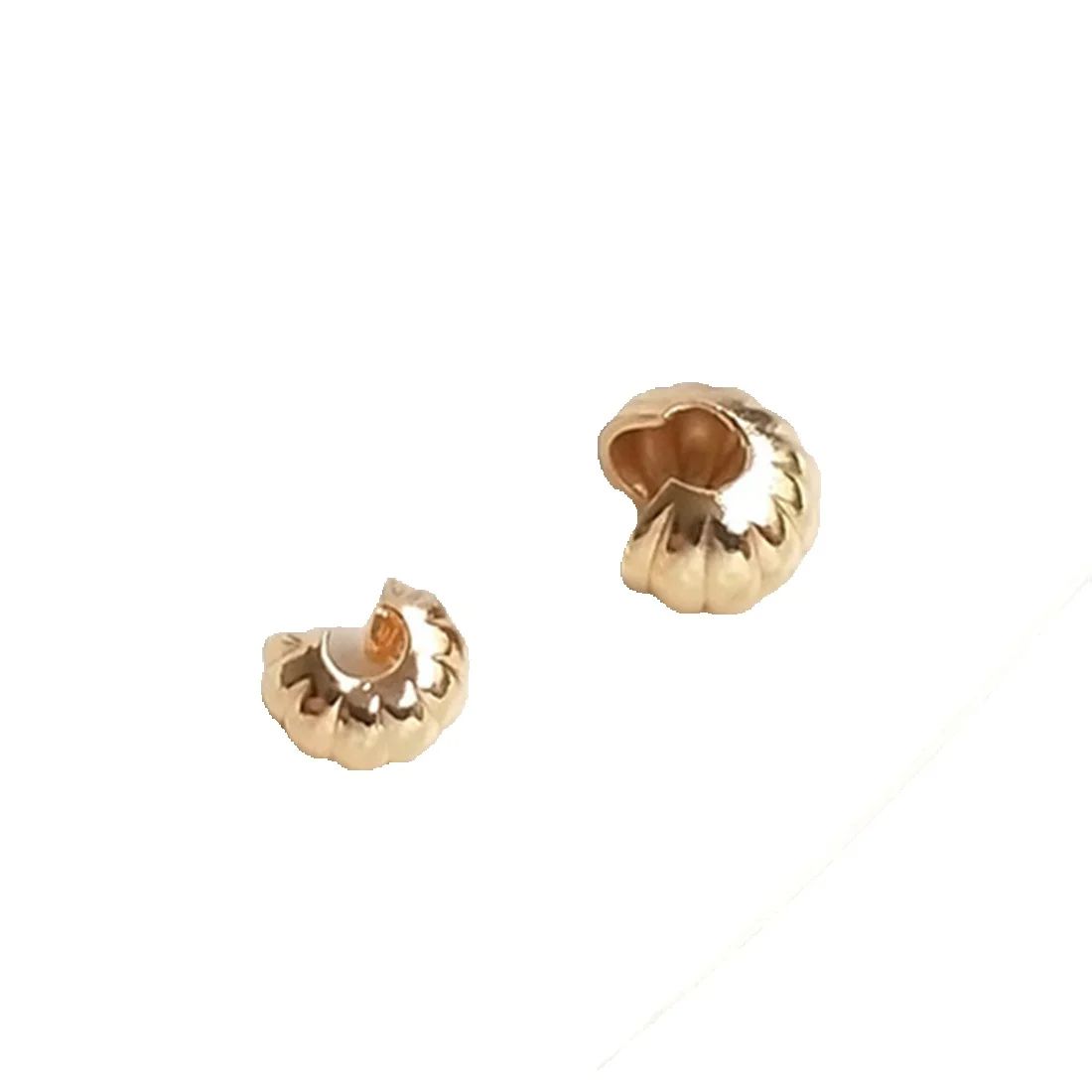 Half Moon Crescent - 14K True Gold Pompoen Patroon Halve
