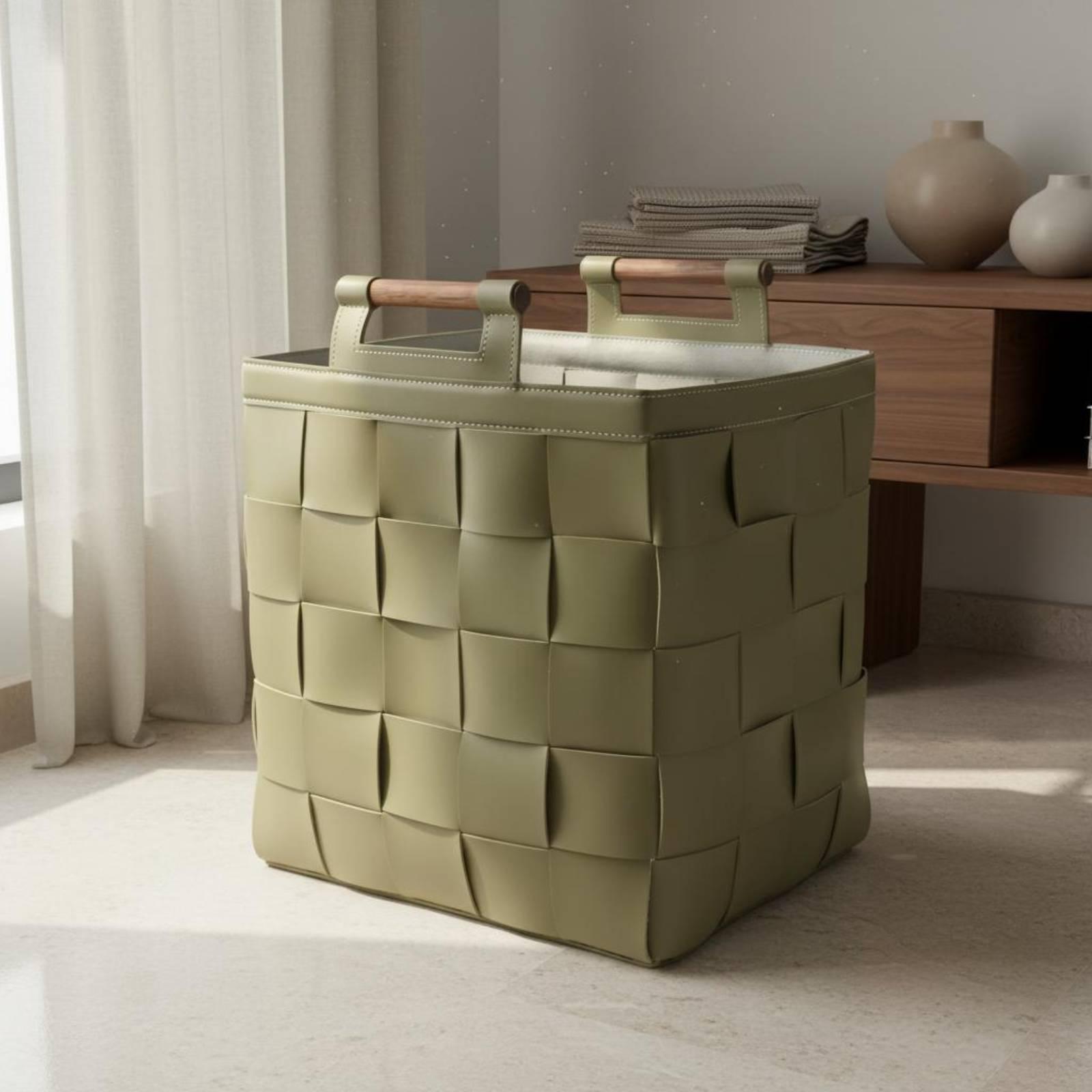 Geweven leren mand met stevige - Top Handle Structured recensie en prijs